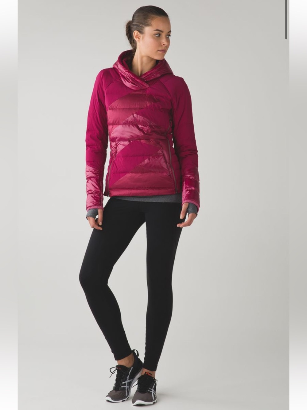 Lululemon athletica Cozy Pullover Berry Rumble Jacket Goose Down 800 Warm Size 6